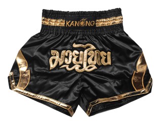 Kanong Kick box Hose : KNS-144-Schwarz-Gold