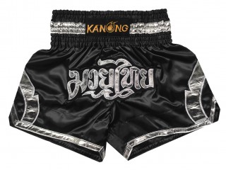 Kanong Kickbox Shorts Kick box Hose : KNS-144-Schwarz-Silber