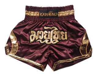 Kanong Thai boxen hosen : KNS-144-Kastanienbraun