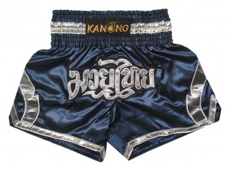 Kanong Kickbox Shorts Thai boxen hosen : KNS-144-Marinenblau