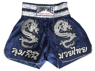Lumpinee Kick box Shorts Thai boxe hose : LUM-038-Marinenblau