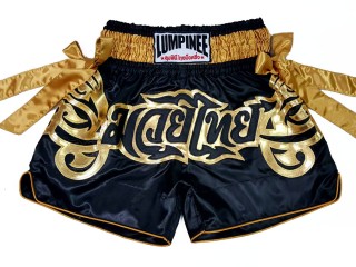 Lumpinee Kickbox Shorts Thai boxen hose : LUM-051-Schwarz-Gold