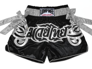 Lumpinee Kickbox Shorts Thai boxen hose :LUM-051-Schwarz-Silber