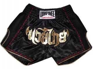 Lumpinee Retro Kickbox Shorts Thai boxen hose : LUMRTO-003-Schwarz