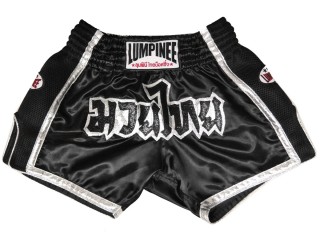Lumpinee Retro Kickbox Shorts Thai boxen hose : LUMRTO-005-Schwarz