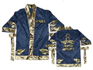 Kanong outfit box Boxermantel mit eigenen namen : KNFIRCUST-001-Marinenblau-Gold