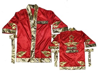 Kanong outfit box Boxermantel mit eigenen namen : KNFIRCUST-001-Rot-Gold