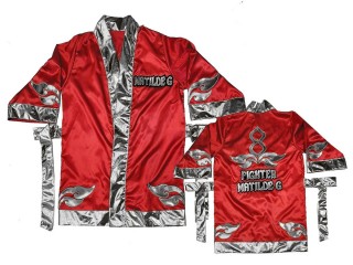 Kanong outfit box Boxermantel mit eigenen namen : KNFIRCUST-001-Rot-Silber