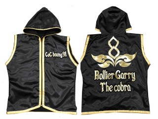 KANONG personalisierte Box jacke mit Kapuze : KNHODCUST-001-Schwarz-Gold