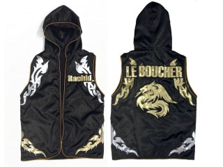 KANONG personalisierte boxen jacke mit Kapuze : KNHODCUST-002-Schwarz