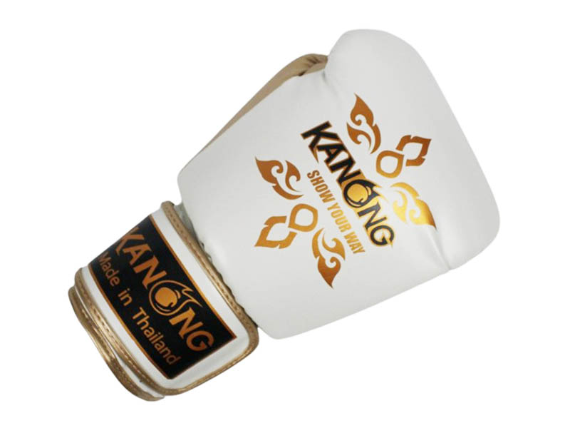 Kanong Boxhandschuhe : Thai Power Weiß/Gold