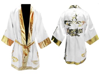 Kanong Boxer kostüm Boxermantel selber gestalten : Weiss Thailändisches Design