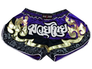 Boxsense Retro Boxshorts für Boxen Kickboxen : BXSRTO-028-Blau