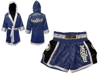 Personalisierte Boxmäntel und Muay Thai Hose: 208-Marinenblau