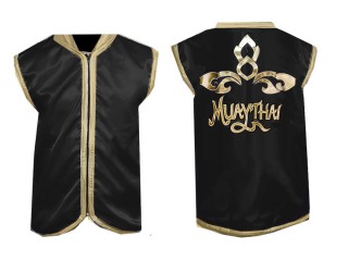 Kanong personalisierte  Cornerman Box jacke : Schwarz Thailändisches Design