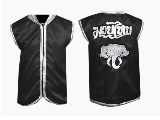 Kanong personalisierte  Cornerman boxen jacke : Schwarz Elefant