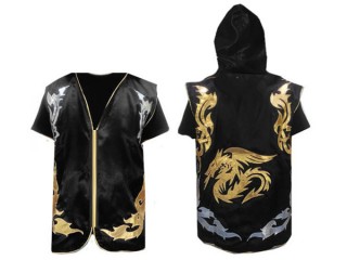 KANONG  Box jacke mit Kapuze mit eigenen namen : Schwarz Drachen