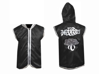 KANONG personalisierte  Box jacke mit Kapuze : Schwarz Elefant