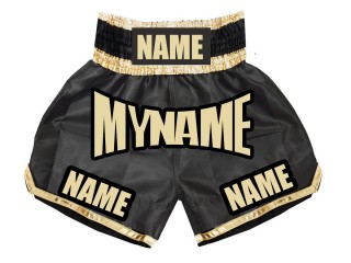 Personalisierte Kinder Boxshorts mit Namen toder Tex : KNBSH-008 schwarz