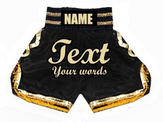 Boxhose mit eigenen namen : KNBSH-023-Schwarz-Gold