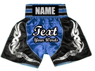 Personalisierte boxer hose selber gestalten : KNBSH-024-Blau-Schwarz