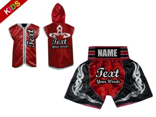 Kanong Maßgeschneiderte Hoodies und Boxhosen für Kinder : Rot