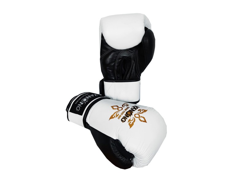 Kanong Boxhandschuhe aus echtem Leder : Weiß/Schwarz