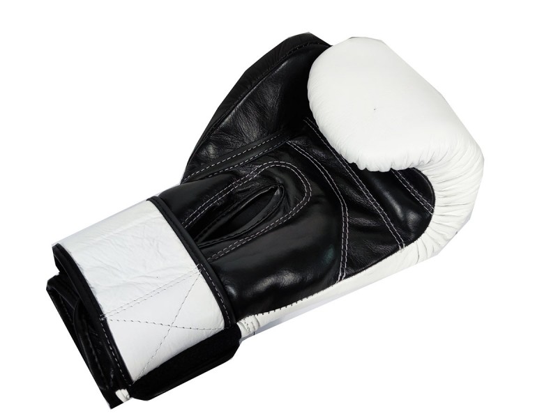 Kanong Boxhandschuhe aus echtem Leder : Weiß/Schwarz