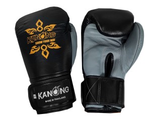 Kanong Boxhandschuhe aus echtem Leder : Schwarz und Grau