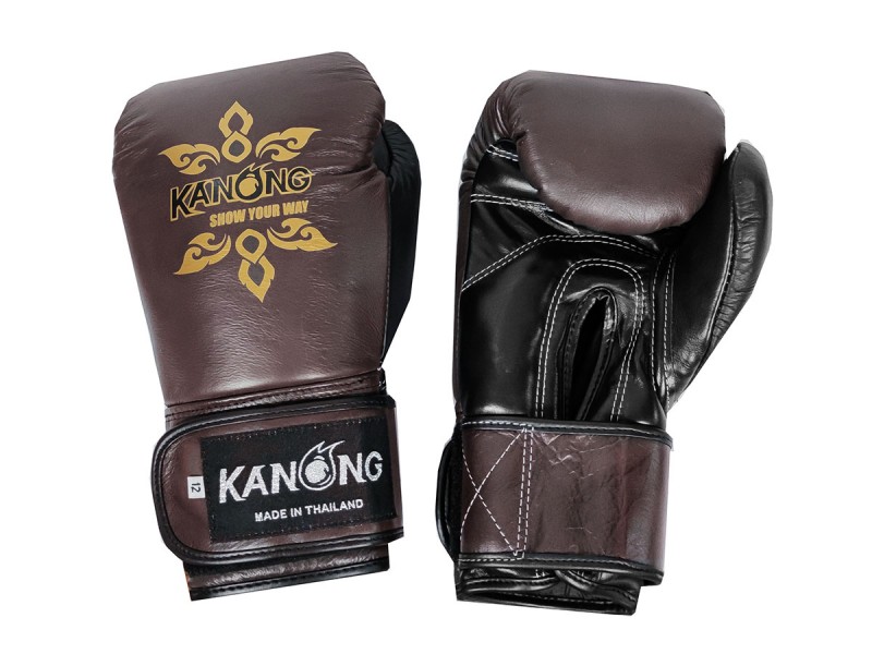 Kanong Boxhandschuhe aus echtem Leder : Braun/Schwarz