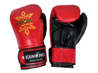 Kanong Boxhandschuhe aus echtem Leder : Rot/Schwarz