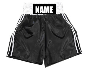 Personalisierte Kinder Boxshorts mit Namen oder Text : KNBSH-026-Schwarz