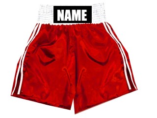 Personalisierte Kinder Boxshorts mit Namen oder Text : KNBSH-026-Rot