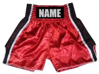 Personalisierte Boxshorts für Kinder mit Namen : KNBSH-027-Rot