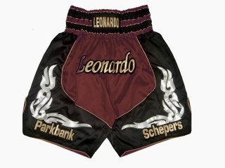 Personalisierte Boxshorts , Boxhose selber gestalten : KNBXCUST-2035-Kastanienbraun-Schwarz