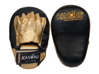 Kanong lange/breite Schlagpolster für das Training Boxen Kickboxen : Schwarz/Gold