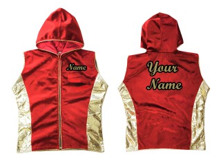KANONG personalisierte Box jacke mit Kapuze  : Rot/Gold