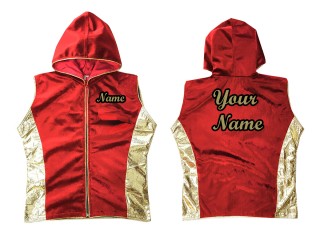 KANONG personalisierte Boxjacke mit Kapuze  : Rot/Gold