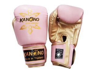 Kanong Kinder Boxhandschuhe, Box-Handschuhe für Kinder : Thai Power Rosa/Gold