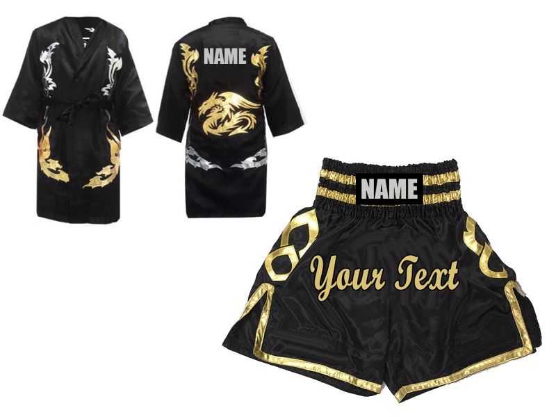 Boxbekleidung - Boxerkostüm Boxermantel und Boxhosen selber gestalten : Schwarz/Gold