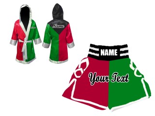 Kanong Boxerkostüm Boxermantel und Boxhosen selber gestalten : Schwarz/Grün/Rot