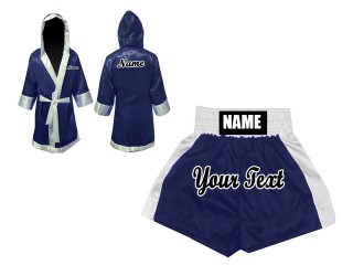 Boxbekleidung - Boxerkostüm Boxermantel und Boxhosen selber gestalten: Marinenblau