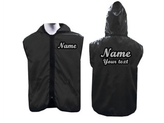 KANONG boxen jacke mit Kapuze mit eigenen namen : Schwarz