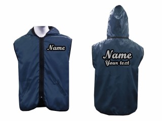 KANONG boxen jacke mit Kapuze mit eigenen namen : Marinenblau