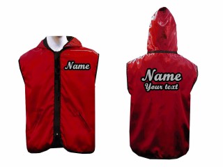 KANONG Box jacke mit Kapuze mit eigenen namen : Rot