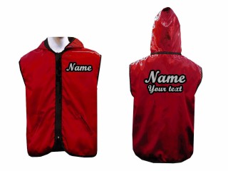 KANONG Boxjacke mit Kapuze mit eigenen namen : Rot