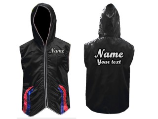 KANONG personalisierte Box jacke mit Kapuze : Schwarz / Streifen