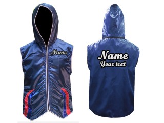 KANONG personalisierte Box jacke mit Kapuze : Marinenblau / Streifen