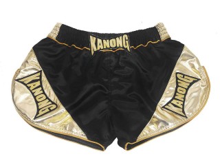 Kanong Damen Retro Boxhosen : KNSRTO-201-Schwarz-Gold