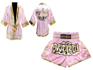 Kanong Boxmantel und Thaiboxshorts für Kämpfer : Model 121-Rosa